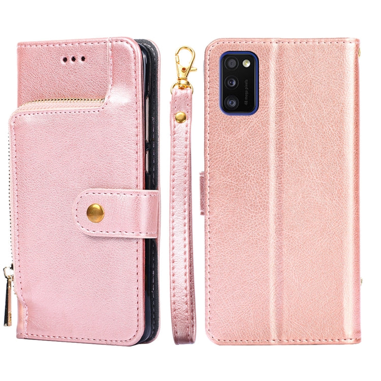 Zipper Bag PU + TPU Horizontal Flip Leather Case with Holder & Card Slot & Wallet & Lanyard, For Samsung Galaxy A11 EU Version, For Samsung Galaxy A12, For Samsung Galaxy A31 EU Version, For Samsung Galaxy A41 EU Version, For Samsung Galaxy A02��������...