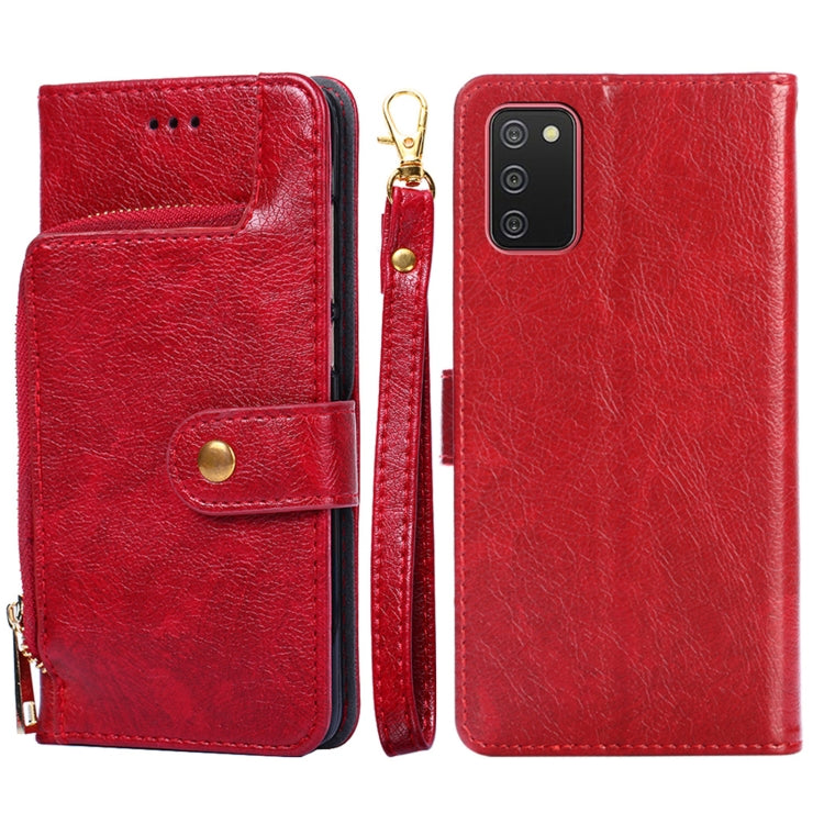 Zipper Bag PU + TPU Horizontal Flip Leather Case with Holder & Card Slot & Wallet & Lanyard, For Samsung Galaxy A11 EU Version, For Samsung Galaxy A12, For Samsung Galaxy A31 EU Version, For Samsung Galaxy A41 EU Version, For Samsung Galaxy A02��������...