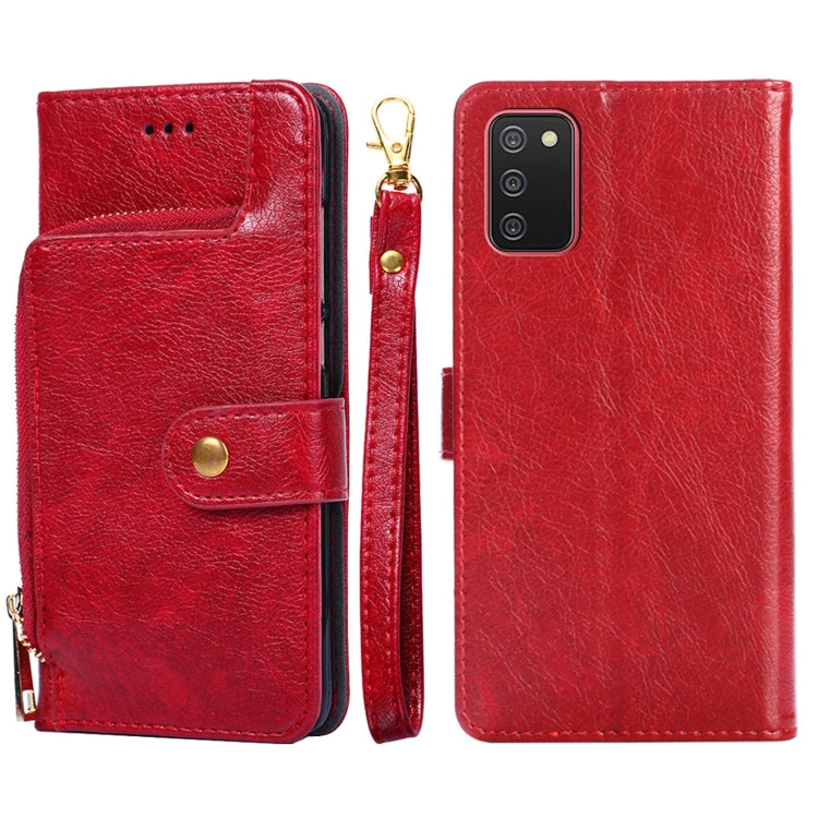 Zipper Bag PU + TPU Horizontal Flip Leather Case with Holder & Card Slot & Wallet & Lanyard, For Samsung Galaxy A11 EU Version, For Samsung Galaxy A12, For Samsung Galaxy A31 EU Version, For Samsung Galaxy A41 EU Version, For Samsung Galaxy A02��������...