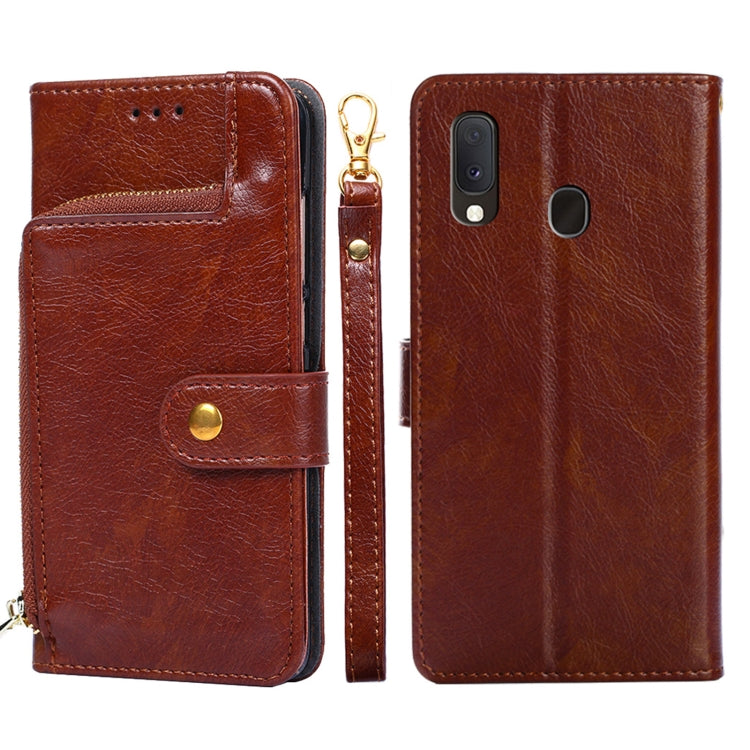 Zipper Bag PU + TPU Horizontal Flip Leather Case with Holder & Card Slot & Wallet & Lanyard, For Samsung Galaxy A11 EU Version, For Samsung Galaxy A12, For Samsung Galaxy A31 EU Version, For Samsung Galaxy A41 EU Version, For Samsung Galaxy A02��������...