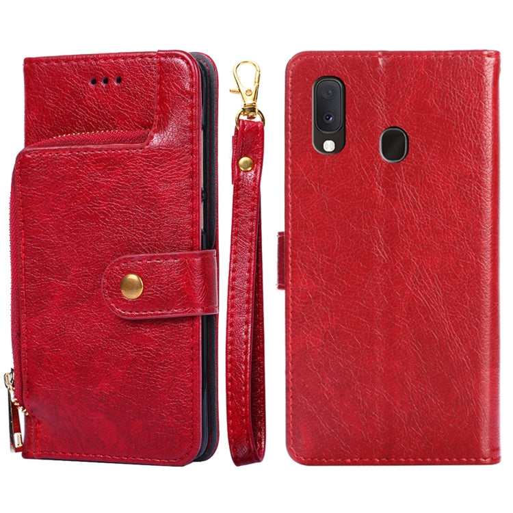 Zipper Bag PU + TPU Horizontal Flip Leather Case with Holder & Card Slot & Wallet & Lanyard, For Samsung Galaxy A11 EU Version, For Samsung Galaxy A12, For Samsung Galaxy A31 EU Version, For Samsung Galaxy A41 EU Version, For Samsung Galaxy A02��������...