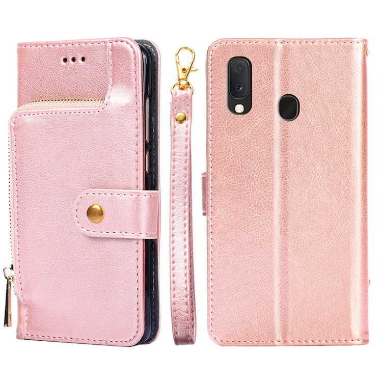 Zipper Bag PU + TPU Horizontal Flip Leather Case with Holder & Card Slot & Wallet & Lanyard, For Samsung Galaxy A11 EU Version, For Samsung Galaxy A12, For Samsung Galaxy A31 EU Version, For Samsung Galaxy A41 EU Version, For Samsung Galaxy A02��������...