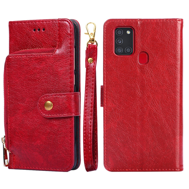 Zipper Bag PU + TPU Horizontal Flip Leather Case with Holder & Card Slot & Wallet & Lanyard, For Samsung Galaxy A11 EU Version, For Samsung Galaxy A12, For Samsung Galaxy A31 EU Version, For Samsung Galaxy A41 EU Version, For Samsung Galaxy A02��������...