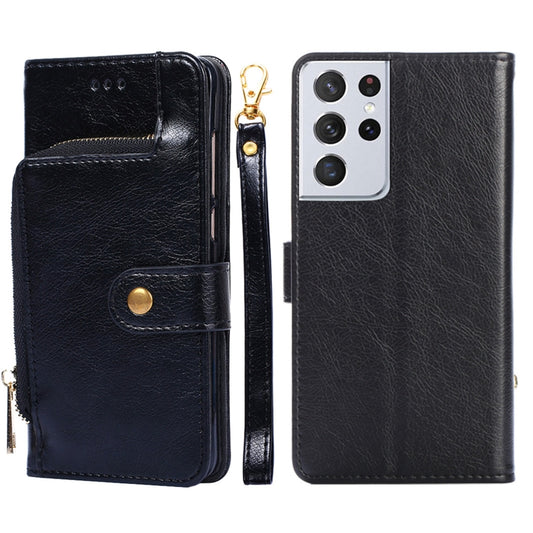 Zipper Bag PU + TPU Horizontal Flip Leather Case with Holder & Card Slot & Wallet & Lanyard, For Samsung Galaxy S21 Ultra 5G, For Samsung Galaxy Xcover 5