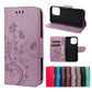 Butterfly Flower Pattern Horizontal Flip Leather Case with Holder & Card Slots & Wallet, For Samsung Galaxy A03s 164mm, For iPhone 13 mini, For iPhone 13, For iPhone 13 Pro, For iPhone 13 Pro Max