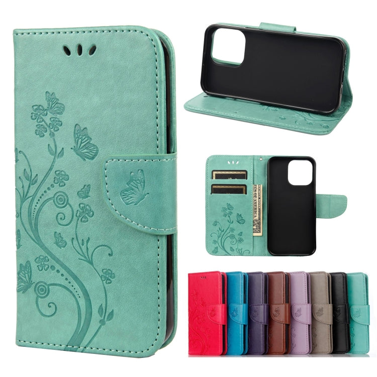 Butterfly Flower Pattern Horizontal Flip Leather Case with Holder & Card Slots & Wallet, For Samsung Galaxy A03s 164mm, For iPhone 13 mini, For iPhone 13, For iPhone 13 Pro, For iPhone 13 Pro Max