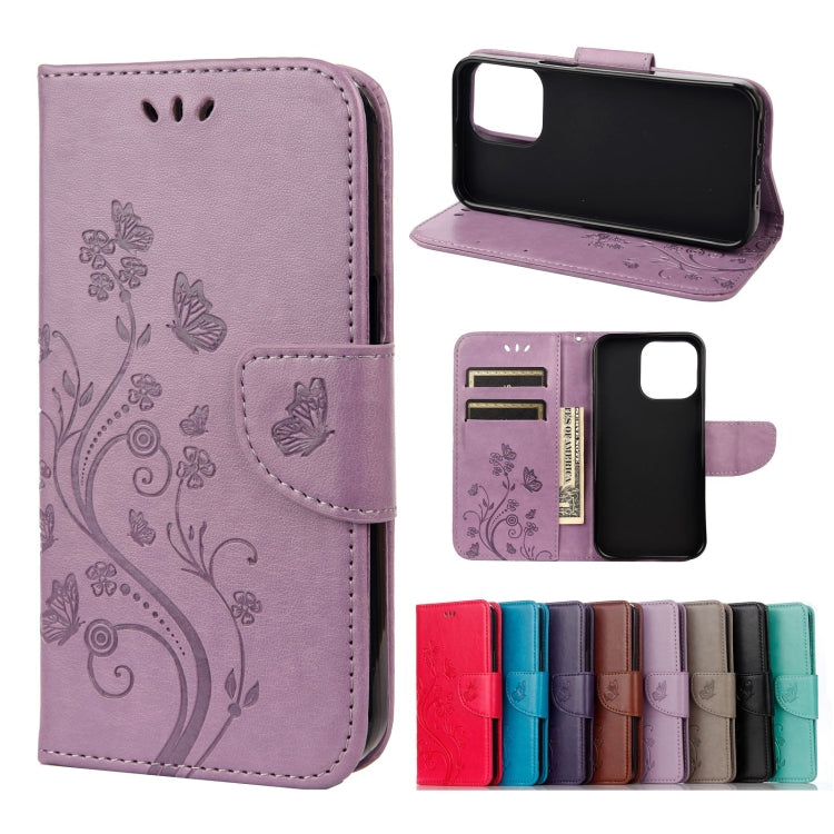 Butterfly Flower Pattern Horizontal Flip Leather Case with Holder & Card Slots & Wallet, For Samsung Galaxy A03s 164mm, For iPhone 13 mini, For iPhone 13, For iPhone 13 Pro, For iPhone 13 Pro Max