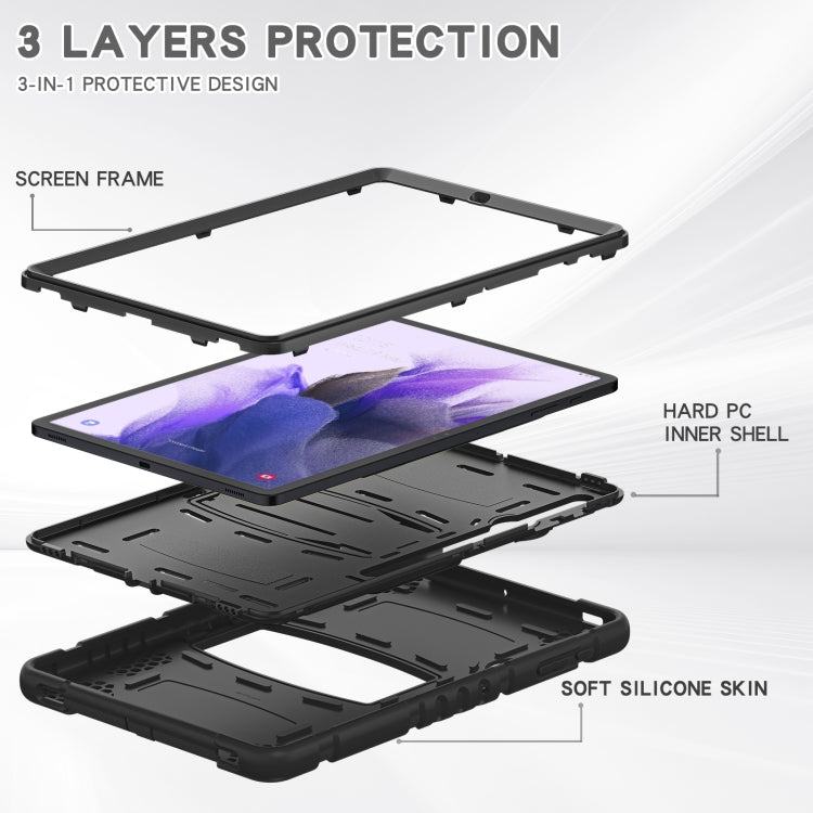 3-Layer Protection Screen Frame + PC + Silicone Shockproof Combination Case with Holder, For Samsung Galaxy Tab S7+/S7 FE 12.4 inch