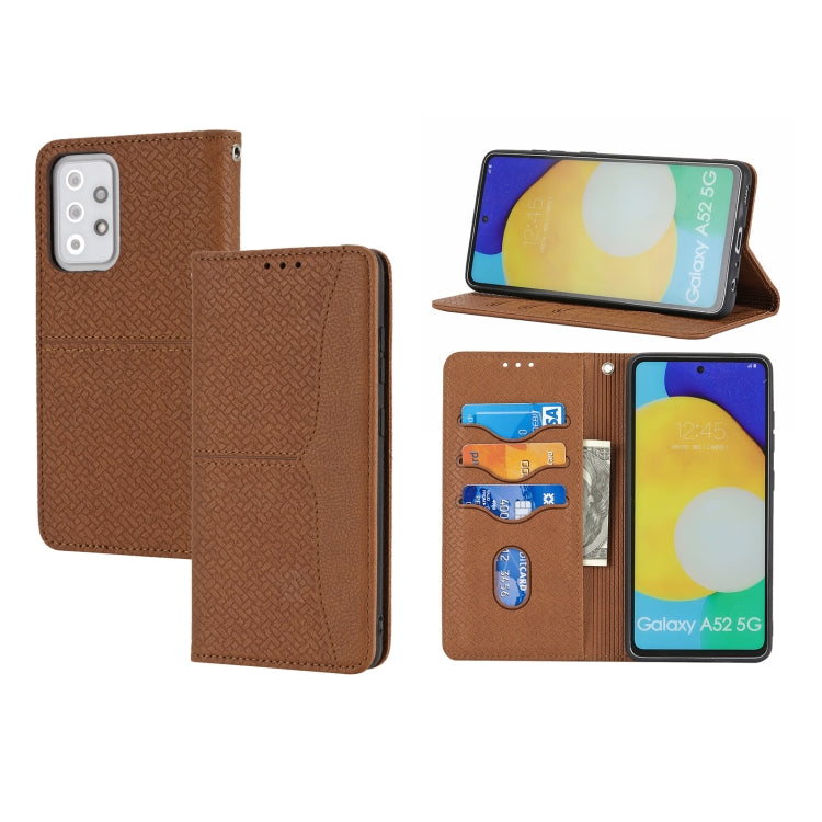 Woven Texture Stitching Magnetic Horizontal Flip PU Leather Case with Holder & Card Slots & Wallet & Lanyard, For Samsung Galaxy A52 4G / 5G, For Samsung Galaxy S20 FE, For Samsung Galaxy A02s 164mm, For Samsung Galaxy A02s 166mm�����������������������...