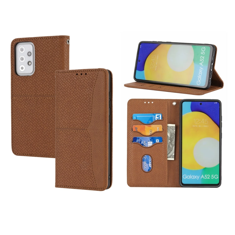 Woven Texture Stitching Magnetic Horizontal Flip PU Leather Case with Holder & Card Slots & Wallet & Lanyard, For Samsung Galaxy A52 4G / 5G, For Samsung Galaxy S20 FE, For Samsung Galaxy A02s 164mm, For Samsung Galaxy A02s 166mm�����������������������...