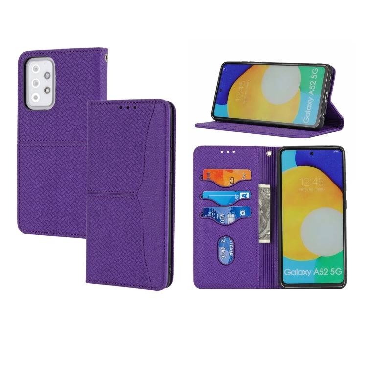Woven Texture Stitching Magnetic Horizontal Flip PU Leather Case with Holder & Card Slots & Wallet & Lanyard, For Samsung Galaxy A52 4G / 5G, For Samsung Galaxy S20 FE, For Samsung Galaxy A02s 164mm, For Samsung Galaxy A02s 166mm�����������������������...