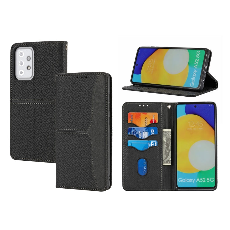 Woven Texture Stitching Magnetic Horizontal Flip PU Leather Case with Holder & Card Slots & Wallet & Lanyard, For Samsung Galaxy A52 4G / 5G, For Samsung Galaxy S20 FE, For Samsung Galaxy A02s 164mm, For Samsung Galaxy A02s 166mm�����������������������...