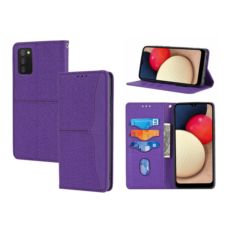Woven Texture Stitching Magnetic Horizontal Flip PU Leather Case with Holder & Card Slots & Wallet & Lanyard, For Samsung Galaxy A52 4G / 5G, For Samsung Galaxy S20 FE, For Samsung Galaxy A02s 164mm, For Samsung Galaxy A02s 166mm�����������������������...