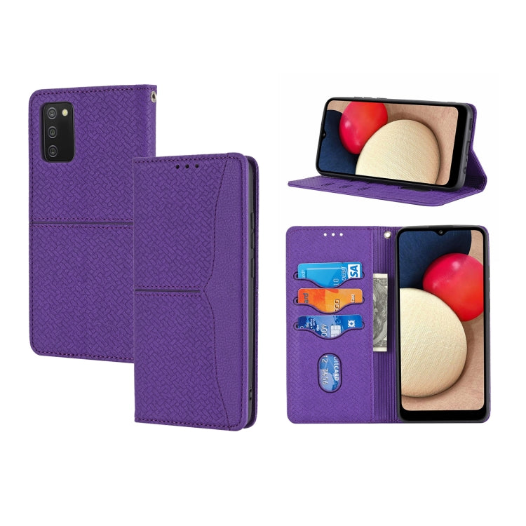 Woven Texture Stitching Magnetic Horizontal Flip PU Leather Case with Holder & Card Slots & Wallet & Lanyard, For Samsung Galaxy A52 4G / 5G, For Samsung Galaxy S20 FE, For Samsung Galaxy A02s 164mm, For Samsung Galaxy A02s 166mm�����������������������...