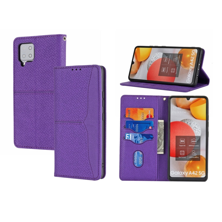 Woven Texture Stitching Magnetic Horizontal Flip PU Leather Case with Holder & Card Slots & Wallet & Lanyard, For Samsung Galaxy A52 4G / 5G, For Samsung Galaxy S20 FE, For Samsung Galaxy A02s 164mm, For Samsung Galaxy A02s 166mm�����������������������...