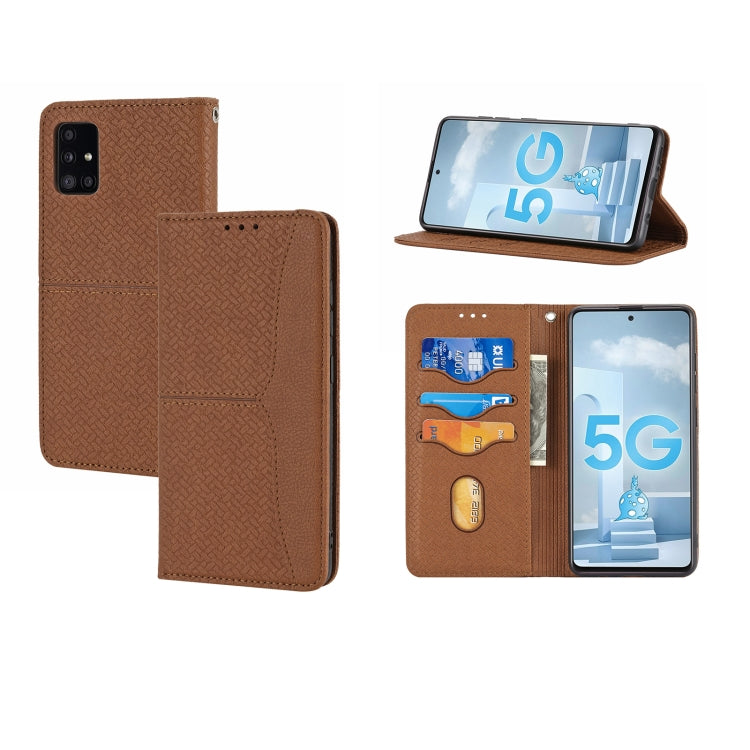 Woven Texture Stitching Magnetic Horizontal Flip PU Leather Case with Holder & Card Slots & Wallet & Lanyard, For Samsung Galaxy A32 4G, For Samsung Galaxy A32 5G, For Samsung Galaxy A42 5G, For Samsung Galaxy A51, For Samsung Galaxy A71���������������...