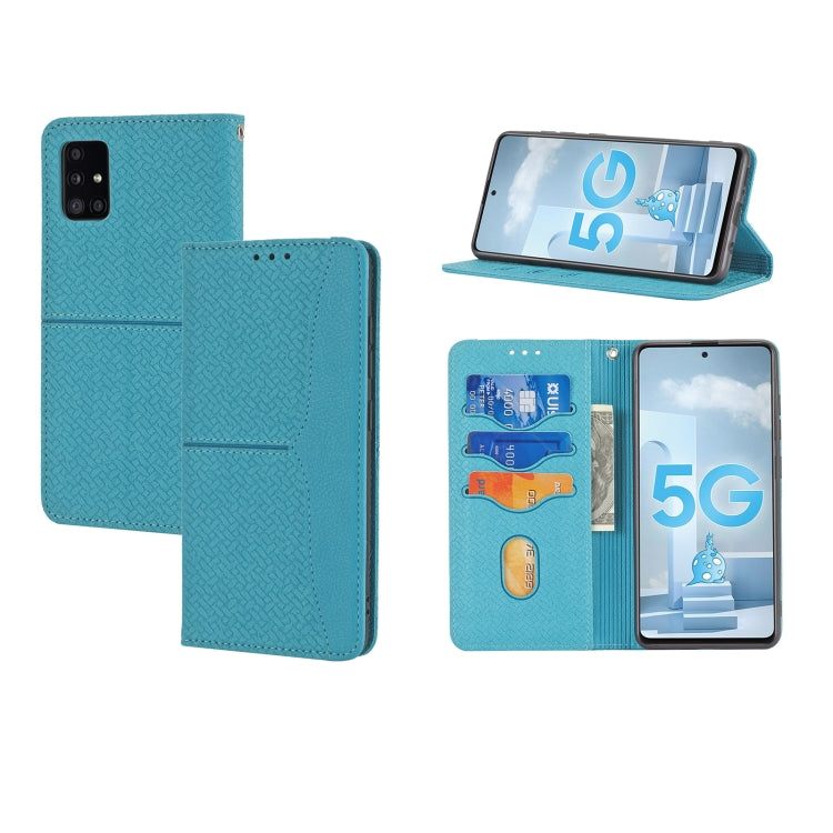 Woven Texture Stitching Magnetic Horizontal Flip PU Leather Case with Holder & Card Slots & Wallet & Lanyard, For Samsung Galaxy A32 4G, For Samsung Galaxy A32 5G, For Samsung Galaxy A42 5G, For Samsung Galaxy A51, For Samsung Galaxy A71���������������...