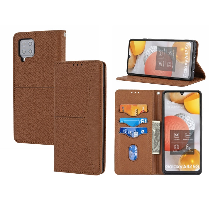 Woven Texture Stitching Magnetic Horizontal Flip PU Leather Case with Holder & Card Slots & Wallet & Lanyard, For Samsung Galaxy A32 4G, For Samsung Galaxy A32 5G, For Samsung Galaxy A42 5G, For Samsung Galaxy A51, For Samsung Galaxy A71���������������...