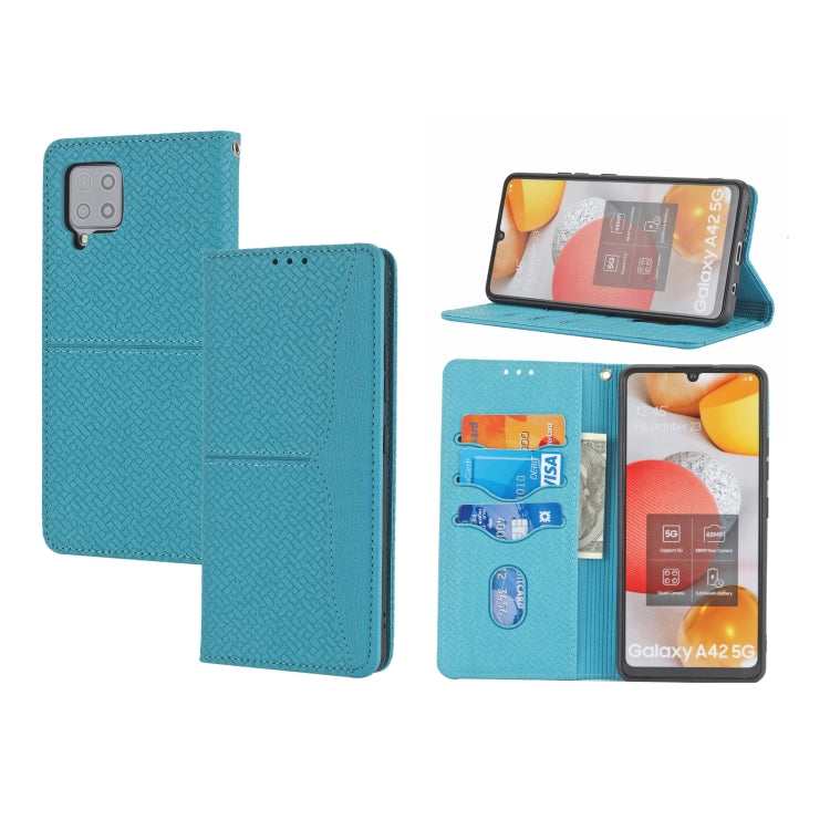 Woven Texture Stitching Magnetic Horizontal Flip PU Leather Case with Holder & Card Slots & Wallet & Lanyard, For Samsung Galaxy A32 4G, For Samsung Galaxy A32 5G, For Samsung Galaxy A42 5G, For Samsung Galaxy A51, For Samsung Galaxy A71���������������...