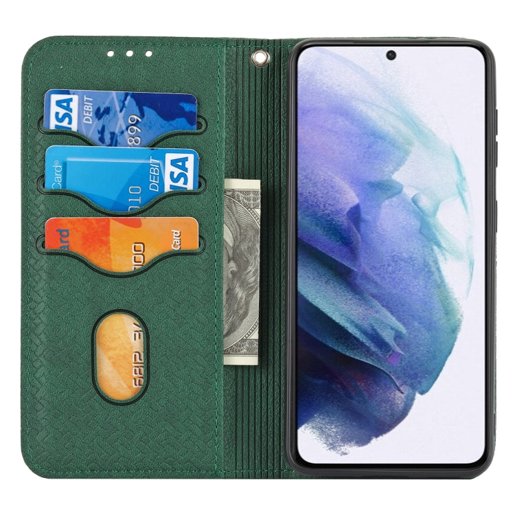 Woven Texture Stitching Magnetic Horizontal Flip PU Leather Case with Holder & Card Slots & Wallet & Lanyard, For Samsung Galaxy S21+ 5G, For Samsung Galaxy S21 Ultra 5G