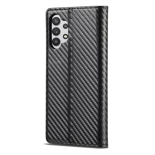 LC.IMEEKE Carbon Fiber PU + TPU Horizontal Flip Leather Case with Holder & Card Slot & Wallet For Samsung Galaxy A32 5G(Vertical Black), For Samsung Galaxy A32 5G