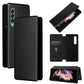 Carbon Fiber Texture Magnetic Horizontal Flip TPU + PC + PU Leather Case with Card Slot, For Motorola Edge 20, For Samsung Galaxy Z Fold3 5G, For OnePlus Nord 2 5G