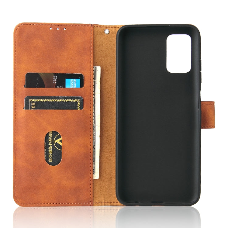 Solid Color Skin Feel Magnetic Buckle Horizontal Flip Calf Texture PU Leather Case with Holder & Card Slots & Wallet, For Samsung Galaxy A03s