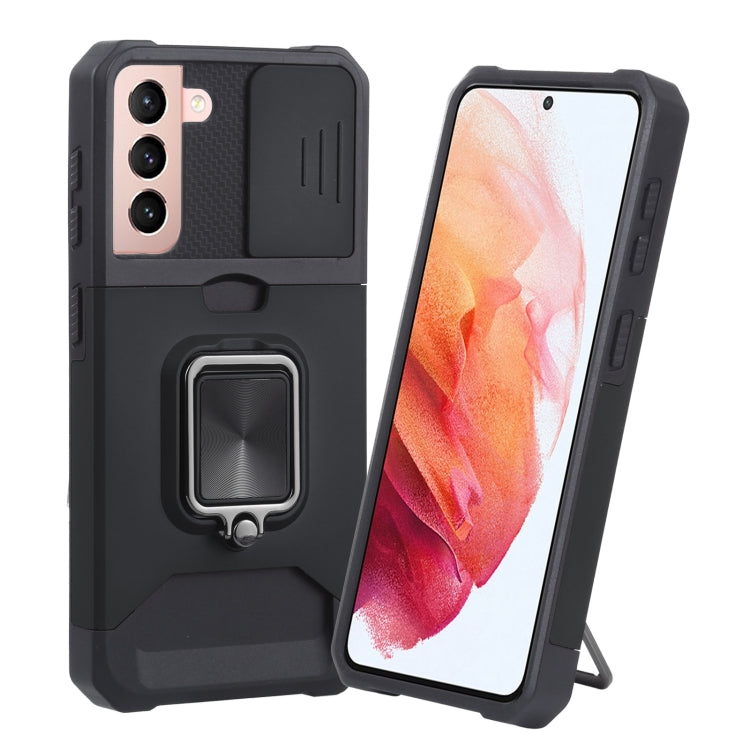 Sliding Camera Cover Design PC + TPU Shockproof Case with Ring Holder & Card Slot, For Google Pixel 5a 5G, For Samsung Galaxy A03s 166.6mm, For Samsung Galaxy A42 5G, For Samsung Galaxy A72 5G, For Samsung Galaxy Note20 Ultra, For Samsung Galaxy S21 5G...