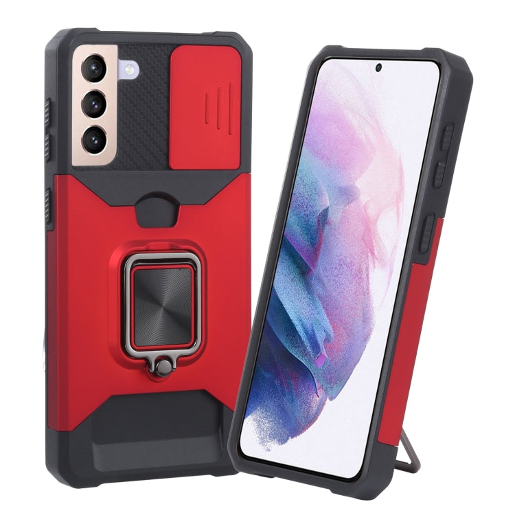 Sliding Camera Cover Design PC + TPU Shockproof Case with Ring Holder & Card Slot, For Google Pixel 5a 5G, For Samsung Galaxy A03s 166.6mm, For Samsung Galaxy A42 5G, For Samsung Galaxy A72 5G, For Samsung Galaxy Note20 Ultra, For Samsung Galaxy S21 5G...