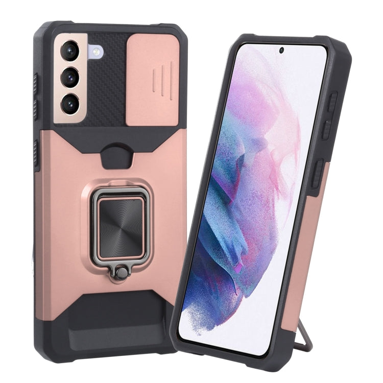 Sliding Camera Cover Design PC + TPU Shockproof Case with Ring Holder & Card Slot, For Google Pixel 5a 5G, For Samsung Galaxy A03s 166.6mm, For Samsung Galaxy A42 5G, For Samsung Galaxy A72 5G, For Samsung Galaxy Note20 Ultra, For Samsung Galaxy S21 5G...