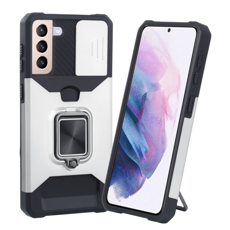 Sliding Camera Cover Design PC + TPU Shockproof Case with Ring Holder & Card Slot, For Google Pixel 5a 5G, For Samsung Galaxy A03s 166.6mm, For Samsung Galaxy A42 5G, For Samsung Galaxy A72 5G, For Samsung Galaxy Note20 Ultra, For Samsung Galaxy S21 5G...