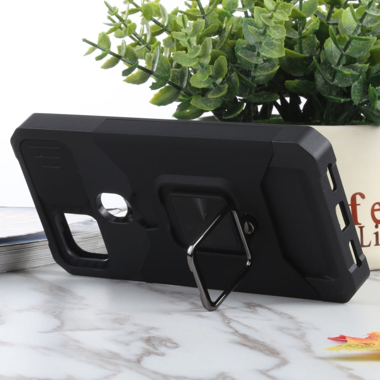 Sliding Camera Cover Design PC + TPU Shockproof Case with Ring Holder & Card Slot, For Google Pixel 5a 5G, For Samsung Galaxy A03s 166.6mm, For Samsung Galaxy A42 5G, For Samsung Galaxy A72 5G, For Samsung Galaxy Note20 Ultra, For Samsung Galaxy S21 5G...