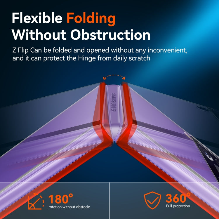 Simple All-inclusive Clear Crystal PC +TPU Shockproof Case, For Samsung Galaxy Z Flip3 5G