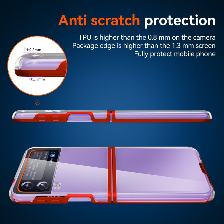 Simple All-inclusive Clear Crystal PC +TPU Shockproof Case, For Samsung Galaxy Z Flip3 5G