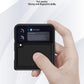 Solid Color Carbon Fiber Texture PU Shockproof Protective Case, For Samsung Galaxy Z Flip3 5G