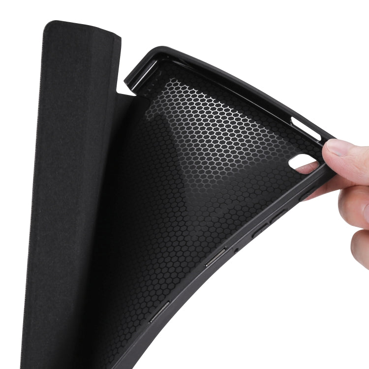 3-folding Horizontal Flip Honeycomb TPU Shockproof + PU Leather Case with Holder, For Samsung Galaxy Tab A7 Lite T225