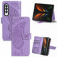 Butterfly Love Flowers Embossed Horizontal Flip Leather Case with Holder & Card Slots & Wallet & Lanyard, For Samsung Galaxy Z Fold3 5G