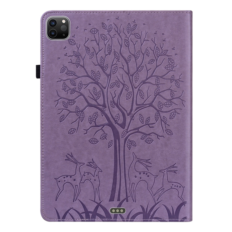Tree & Deer Pattern Pressed Printing Horizontal Flip PU Leather Case with Holder & Card Slots & Sleep / Wake-up Function, For iPad Air 2020 / Pro 11 2020, For iPad Pro 10.5 2017 / 10.2 2019, For iPad 9.7 2018/2017/Air 2/Air, For iPad mini 5/4/3/2/1����...