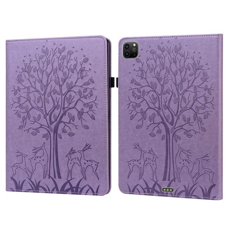 Tree & Deer Pattern Pressed Printing Horizontal Flip PU Leather Case with Holder & Card Slots & Sleep / Wake-up Function, For iPad Air 2020 / Pro 11 2020, For iPad Pro 10.5 2017 / 10.2 2019, For iPad 9.7 2018/2017/Air 2/Air, For iPad mini 5/4/3/2/1����...