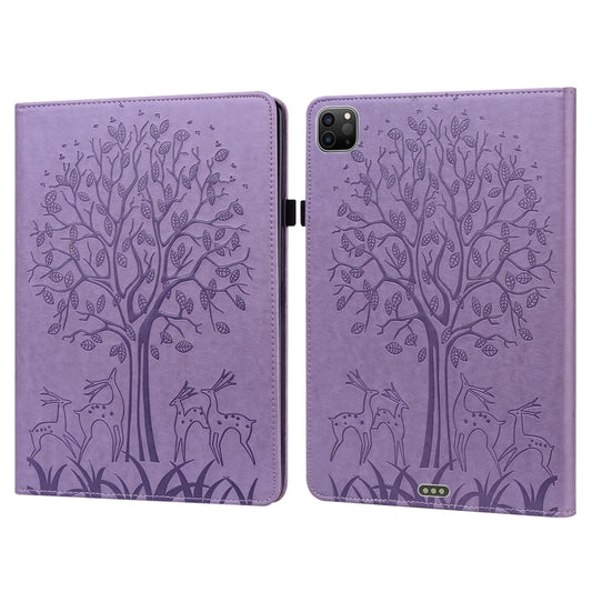 Tree & Deer Pattern Pressed Printing Horizontal Flip PU Leather Case with Holder & Card Slots & Sleep / Wake-up Function, For iPad Air 2020 / Pro 11 2020, For iPad Pro 10.5 2017 / 10.2 2019, For iPad 9.7 2018/2017/Air 2/Air, For iPad mini 5/4/3/2/1����...