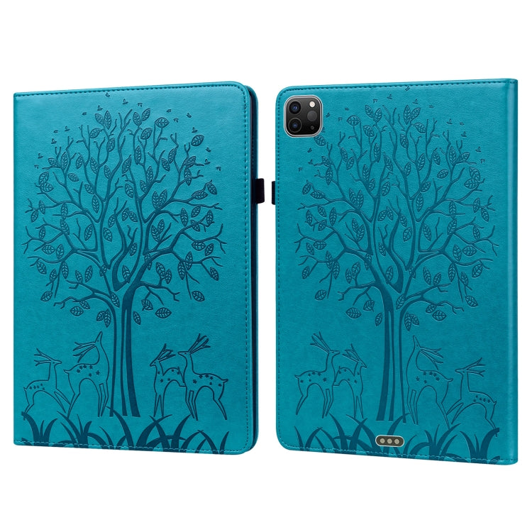 Tree & Deer Pattern Pressed Printing Horizontal Flip PU Leather Case with Holder & Card Slots & Sleep / Wake-up Function, For iPad Air 2020 / Pro 11 2020, For iPad Pro 10.5 2017 / 10.2 2019, For iPad 9.7 2018/2017/Air 2/Air, For iPad mini 5/4/3/2/1����...