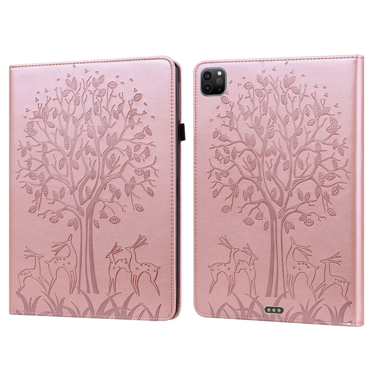 Tree & Deer Pattern Pressed Printing Horizontal Flip PU Leather Case with Holder & Card Slots & Sleep / Wake-up Function, For iPad Air 2020 / Pro 11 2020, For iPad Pro 10.5 2017 / 10.2 2019, For iPad 9.7 2018/2017/Air 2/Air, For iPad mini 5/4/3/2/1����...