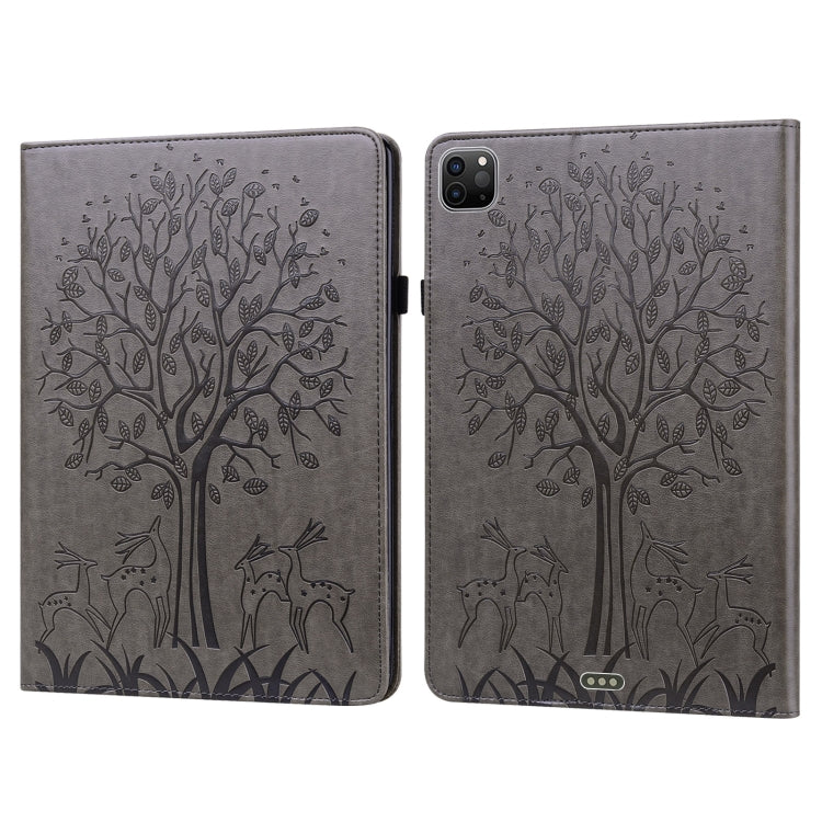 Tree & Deer Pattern Pressed Printing Horizontal Flip PU Leather Case with Holder & Card Slots & Sleep / Wake-up Function, For iPad Air 2020 / Pro 11 2020, For iPad Pro 10.5 2017 / 10.2 2019, For iPad 9.7 2018/2017/Air 2/Air, For iPad mini 5/4/3/2/1����...