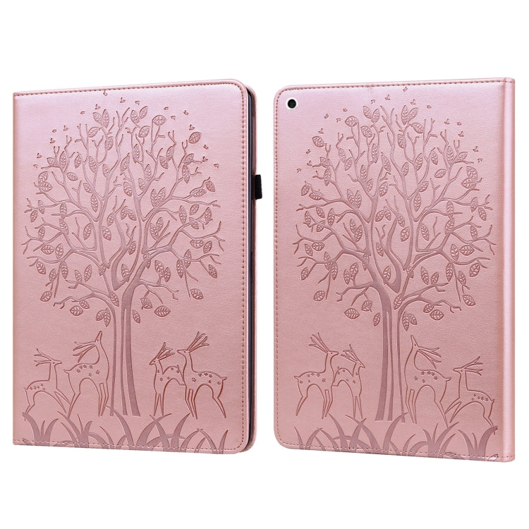 Tree & Deer Pattern Pressed Printing Horizontal Flip PU Leather Case with Holder & Card Slots & Sleep / Wake-up Function, For iPad Air 2020 / Pro 11 2020, For iPad Pro 10.5 2017 / 10.2 2019, For iPad 9.7 2018/2017/Air 2/Air, For iPad mini 5/4/3/2/1����...