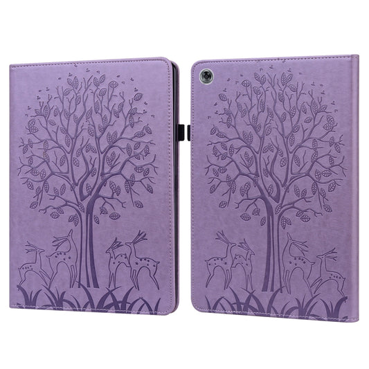 Tree & Deer Pattern Pressed Printing Horizontal Flip PU Leather Case with Holder & Card Slots, For Huawei MediaPad M5 lite, For Huawei MatePad Pro 10.8 2021, For Huawei MatePad 11 2021, For Huawei MediaPad T3 10, For Huawei MediaPad T5�����������������...
