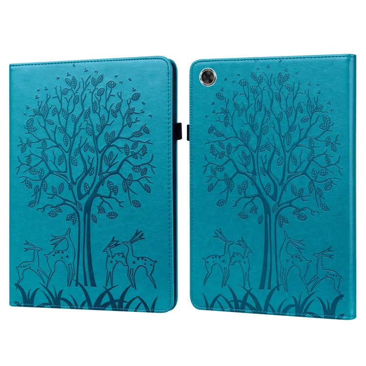 Tree & Deer Pattern Pressed Printing Horizontal Flip PU Leather Case with Holder & Card Slots, For Huawei MediaPad M5 lite, For Huawei MatePad Pro 10.8 2021, For Huawei MatePad 11 2021, For Huawei MediaPad T3 10, For Huawei MediaPad T5�����������������...