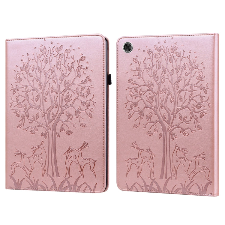 Tree & Deer Pattern Pressed Printing Horizontal Flip PU Leather Case with Holder & Card Slots, For Huawei MediaPad M5 lite, For Huawei MatePad Pro 10.8 2021, For Huawei MatePad 11 2021, For Huawei MediaPad T3 10, For Huawei MediaPad T5�����������������...