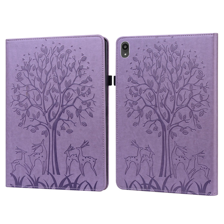Tree & Deer Pattern Pressed Printing Horizontal Flip PU Leather Case with Holder & Card Slots, For Huawei MediaPad M5 lite, For Huawei MatePad Pro 10.8 2021, For Huawei MatePad 11 2021, For Huawei MediaPad T3 10, For Huawei MediaPad T5�����������������...