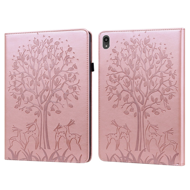 Tree & Deer Pattern Pressed Printing Horizontal Flip PU Leather Case with Holder & Card Slots, For Huawei MediaPad M5 lite, For Huawei MatePad Pro 10.8 2021, For Huawei MatePad 11 2021, For Huawei MediaPad T3 10, For Huawei MediaPad T5�����������������...