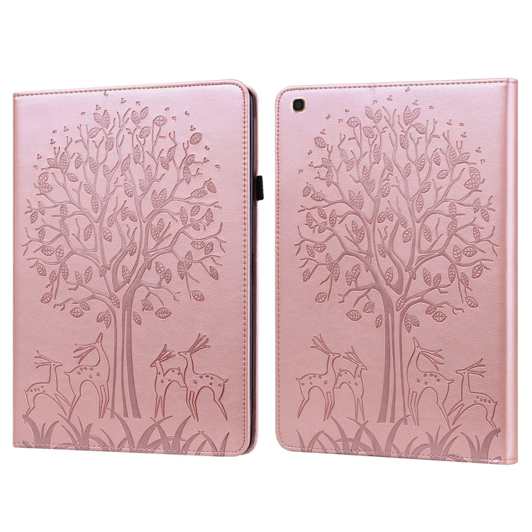 Tree & Deer Pattern Pressed Printing Horizontal Flip PU Leather Case with Holder & Card Slots, For Lenovo Tab M10 HD Gen 2, For Samsung Galaxy Tab A 10.1 2019, For Samsung Galaxy Tab A 10.1 2016, For Samsung Galaxy Tab S2 9.7���������������������������...